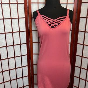 New Pink Spandex Crisscross Cami Size 1X/2X